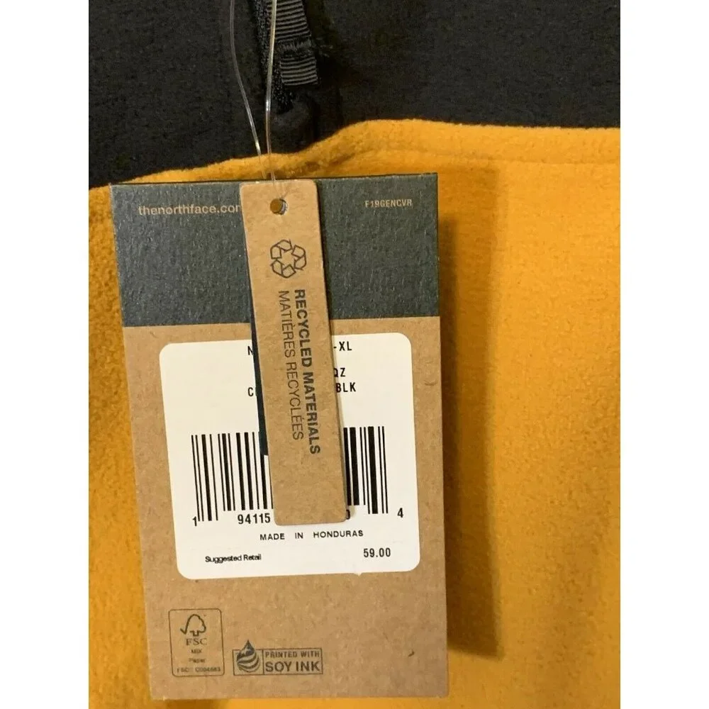 The North Face Fleece Pullover Sweater Jacket Men’s Sz‎ XL Gold Black